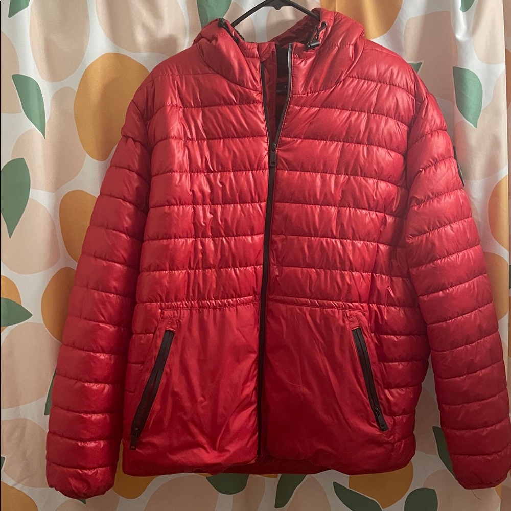 Kenneth Cole Red Puffer Jacket